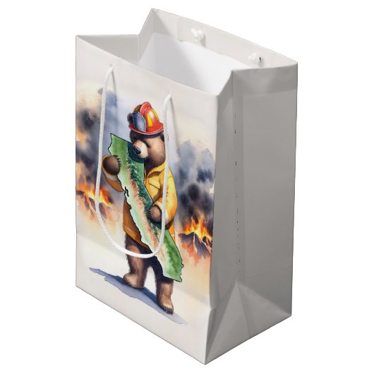 Sac Cadeau Moyen Merci à California Firefighter (Devant Angle)
