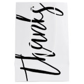 Sac Cadeau Moyen Merci Caligraphie noir et blanc (Dos)