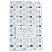 Sac Cadeau Moyen Merci Citrouille Smart Blue Et White Chinoiserie (Devant)
