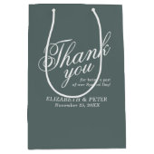 Sac Cadeau Moyen Merci d'accueil Mariage gris (Devant)