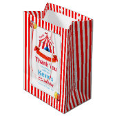 Sac Cadeau Moyen Merci de fête d'anniversaire du Cirque Rouge (Devant Angle)