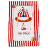 Sac Cadeau Moyen Merci de fête d'anniversaire du Cirque Rouge (Dos)