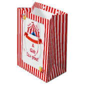 Sac Cadeau Moyen Merci de fête d'anniversaire du Cirque Rouge (Dos Angle)