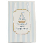 Sac Cadeau Moyen Merci de Sailing By | Bateau à voile bleu Pastel (Devant)