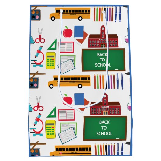 Sac Cadeau Moyen MERCI Enseignant Appréciation École BLUE (Dos)