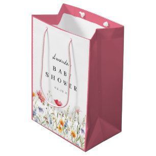 Sac Cadeau Moyen Merci fleur sauvage Baby shower