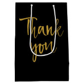 Sac Cadeau Moyen Merci noir et or (Dos)