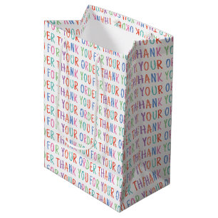 Sac Cadeau Moyen Merci Pour Votre Commande Coloré Simple Moderne