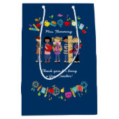 Sac Cadeau Moyen Merci, professeur. Nom personnalisé (Devant)