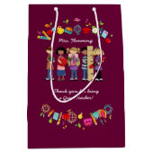 Sac Cadeau Moyen Merci, professeur. Nom personnalisé (Devant)
