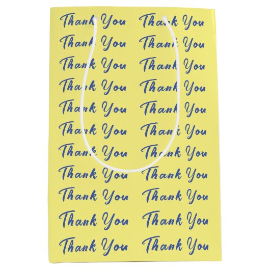 Sac Cadeau Moyen Merci professionnel élégant jaune clair (Devant)