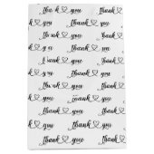 Sac Cadeau Moyen Merci Souriant Coeur sur blanc (Devant)