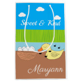 Sac Cadeau Moyen Mère Canard chante à ses oeufs (Devant)