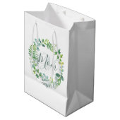 Sac Cadeau Moyen Mère Verdure Foliage Wreath Fête des Mères (Devant Angle)
