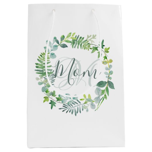 Sac Cadeau Moyen Mère Verdure Foliage Wreath Fête des Mères (Devant)