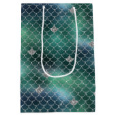 Sac Cadeau Moyen Mermaid Silver Turquoise Ocean Glitz (Dos)