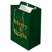 Sac Cadeau Moyen Merry & Bright Christmas Quote (Devant Angle)