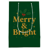 Sac Cadeau Moyen Merry & Bright Christmas Quote (Dos)