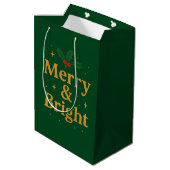 Sac Cadeau Moyen Merry & Bright Christmas Quote (Dos Angle)