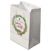 Sac Cadeau Moyen Merry & Bright Christmas Wreath (Dos Angle)