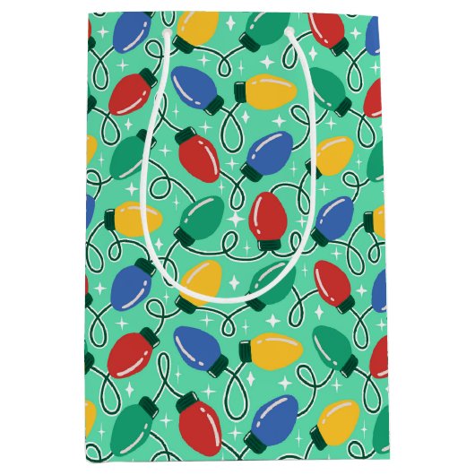 Sac Cadeau Moyen Merry & Bright Lights  (Devant)