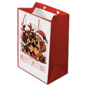 Sac Cadeau Moyen Merry Christmas Dachshund Dogs (Dos Angle)