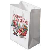 Sac Cadeau Moyen Merry Christmas Gnome Gift Bag (Dos Angle)