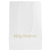 Sac Cadeau Moyen Merry Christmas in Gold, or Your Message (Dos)