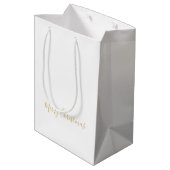 Sac Cadeau Moyen Merry Christmas in Gold, or Your Message (Dos Angle)