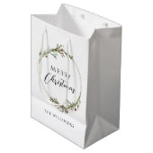 Sac Cadeau Moyen Merry Christmas Minimalist Wreath (Devant Angle)