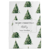 Sac Cadeau Moyen Merry Christmas + Name + From Christmas Tree (Dos)