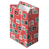 Sac Cadeau Moyen Merry Holly Days Stamps (Devant Angle)