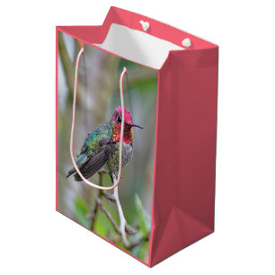 Sac Cadeau Moyen Merveilleux colibri d'Anna masculine dans un palmi