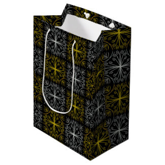 Sac Cadeau Moyen Metallic flower tile abstract