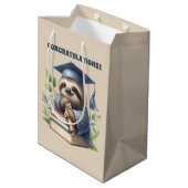 Sac Cadeau Moyen Mete Graduation félicitations sloth (Dos Angle)