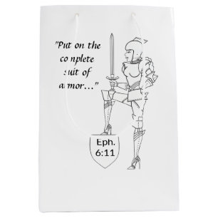 Sac Cadeau Moyen "Mets le complet costume d'armure"