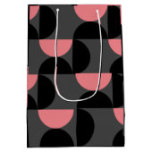 Sac Cadeau Moyen Mi-siècle moderne rose noir et gris (Dos)