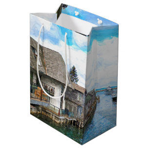 Sac Cadeau Moyen Michigan Fish Town Painting