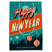 Sac Cadeau Moyen Mid Century Modern Style Happy New Year (Dos)