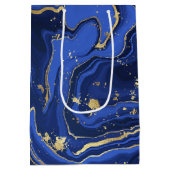 Sac Cadeau Moyen Midnight Blue Agate Nom Abstrait Monogramme (Dos)