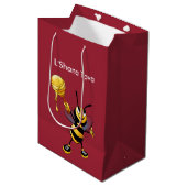 Sac Cadeau Moyen Miel rouge Bee Rosh HaShana (Devant Angle)