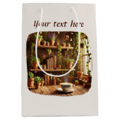 Sac Cadeau Moyen Mignon ajoutez votre texte café (Devant)