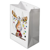 Sac Cadeau Moyen Mignonne orignal de Noël (Dos Angle)