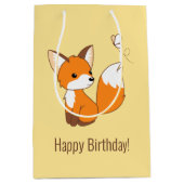 Sac Cadeau Moyen Mignonne Petit Renard à regarder Papillon Annivers (Devant)