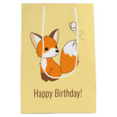 Sac Cadeau Moyen Mignonne Petit Renard à regarder Papillon Annivers (Dos)
