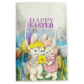 Sac Cadeau Moyen Mignons lapins de Pâques (Devant)