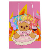 Sac Cadeau Moyen Mikitiez été en peluche d'ours gelée feu de vin ro (Dos)