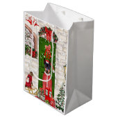 Sac Cadeau Moyen Miniature Pinscher Chien Noël (Devant Angle)