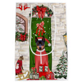 Sac Cadeau Moyen Miniature Pinscher Chien Noël (Dos)
