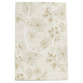 Sac Cadeau Moyen Minimal Botanical Line Art Pattern (2) (Devant)